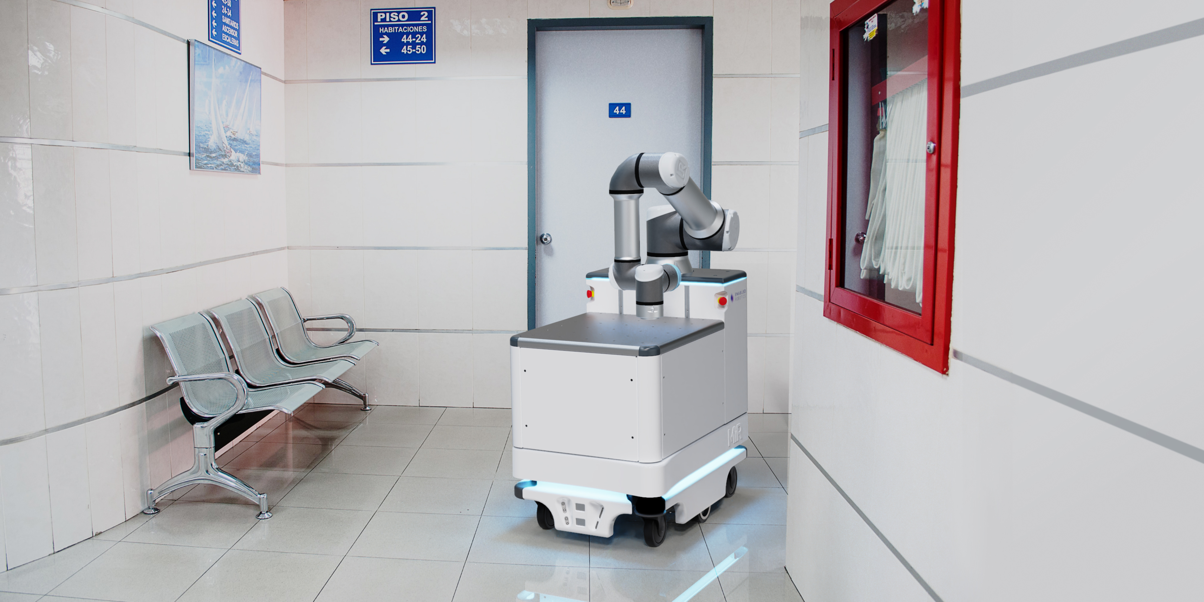 MARS-robotløsningen er en mobil robot med en robotarm og et fælles intuitivt interface fra Enabled Robotics