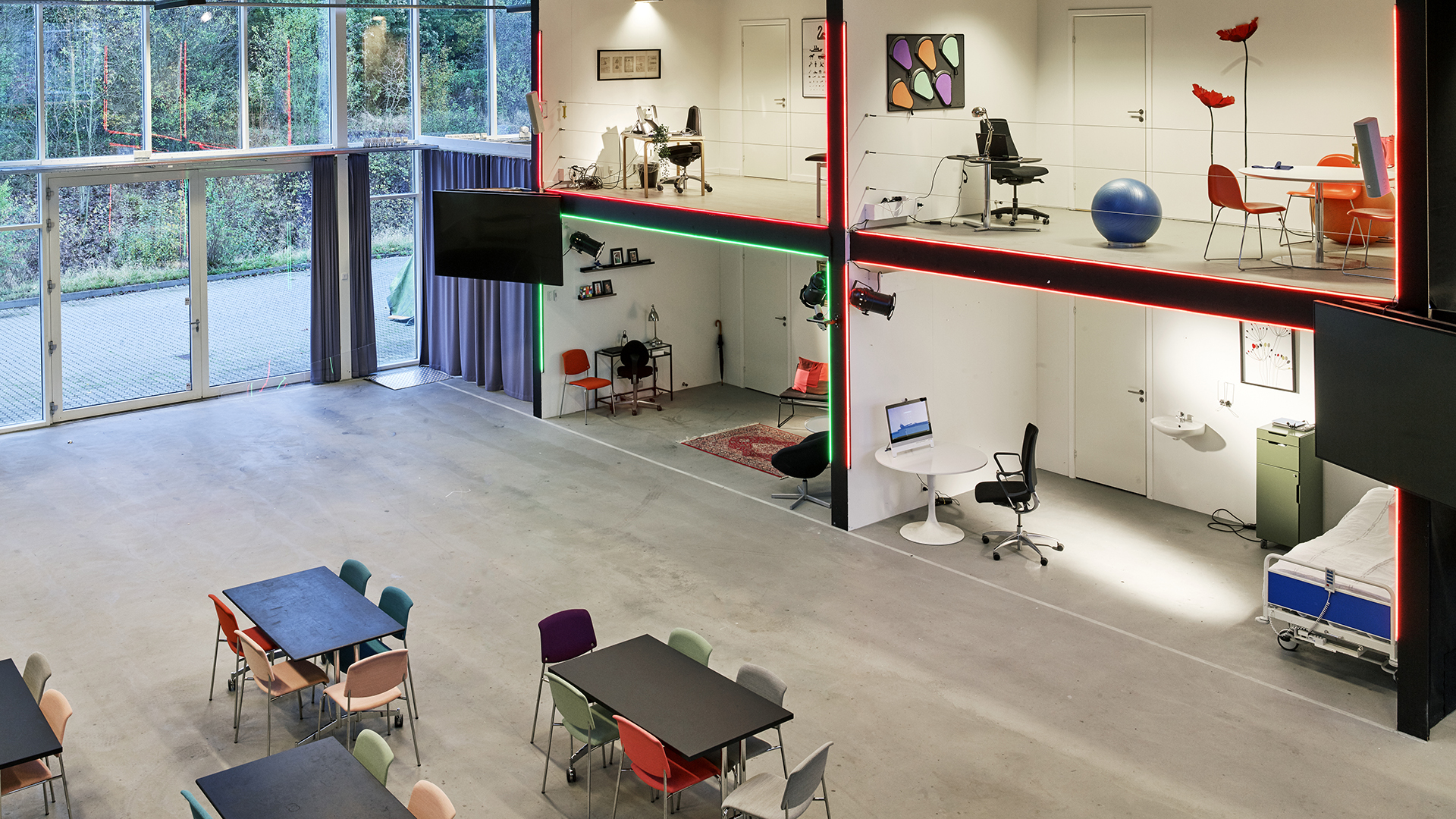 Hallen i Syddansk Sundhedsinnovation, hvor plug og play løsningerne bliver testet