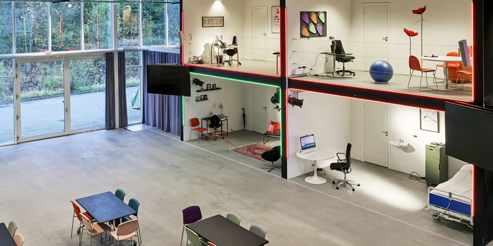 Hallen i Syddansk Sundhedsinnovation, hvor plug og play løsningerne bliver testet